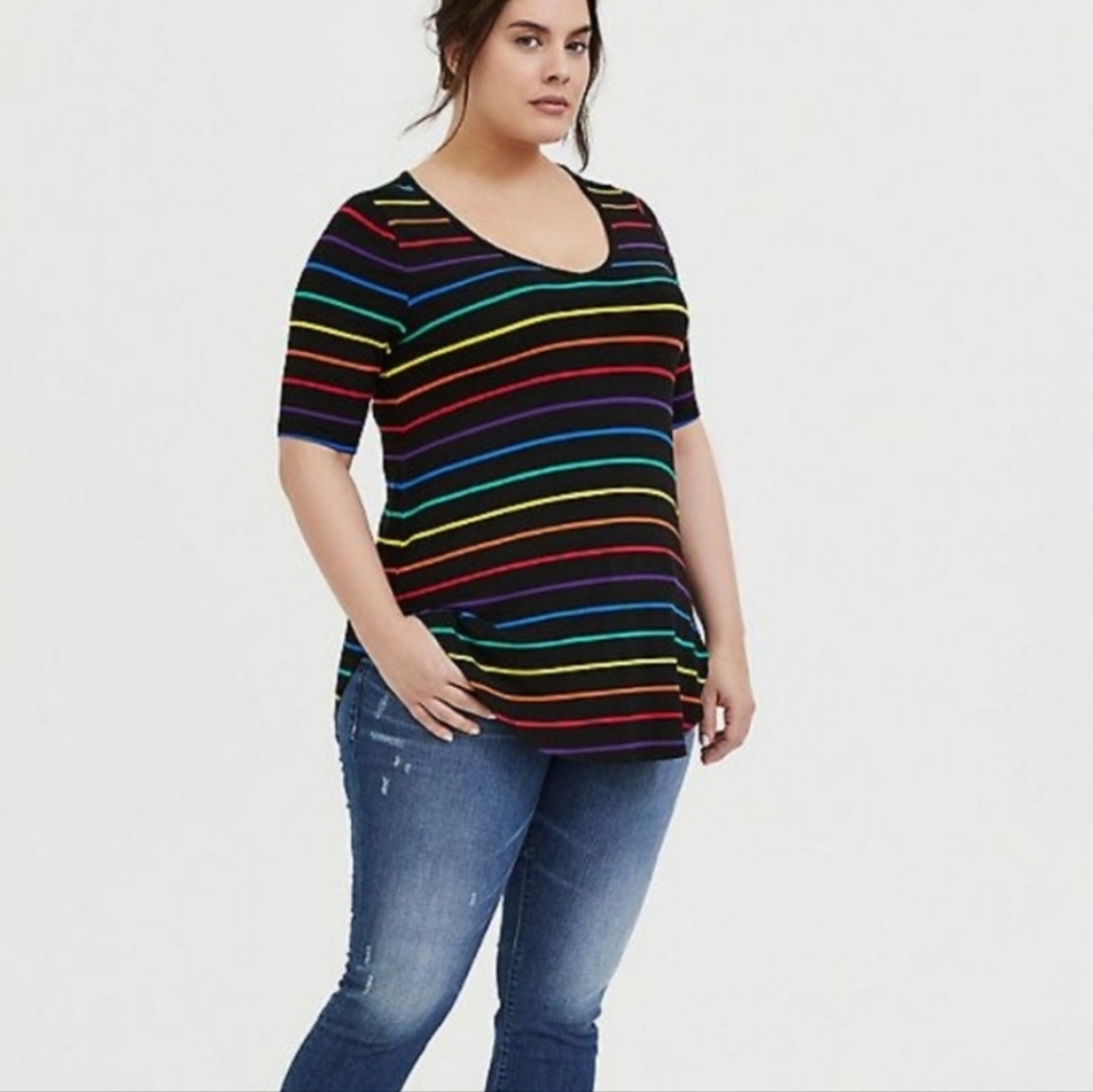 PLUS Torrid Super Soft Rainbow Tunic
